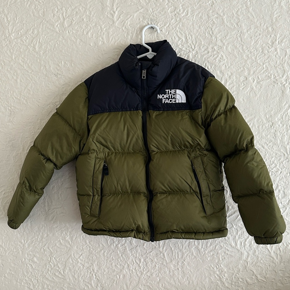 The North Face Teens 1996 Retro Nuptse Jacket Black Forest Green Teen 10 Kids - Picture 7 of 16
